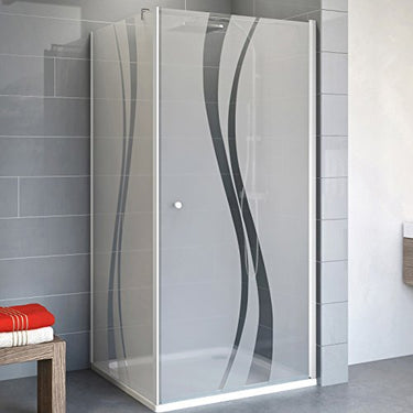 Schulte EP321504 01 970 Duschkabine Alexa Style 2.0 Drehtür Seitenwand, 80 x 80 cm, 192 cm, 5 mm Sicherheitsglas Dekor Liane beschichtet, alunatur im Sale